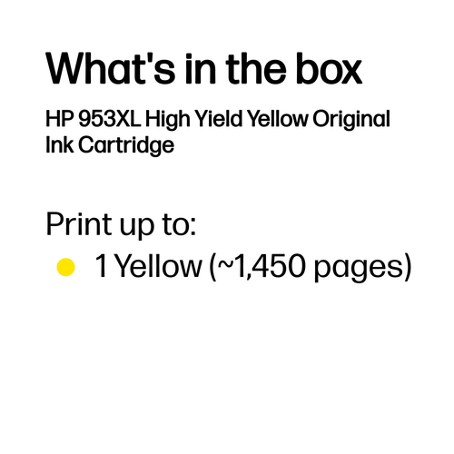 Cartouche jet d'encre D'origine HP 953XL Élevé Rendement Jet d'encre - Jaune - Jet d'encre - Rendement Élevé - 1600 Pages