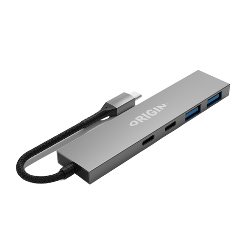 Origin USB-Hub - USB 3.2 Gen. 1 (3.1 Gen. 1) Typ-A, USB 3.2 Gen. 1 (3.1 Gen. 1) Typ-C - Grau - 4 Total USB Port(s)