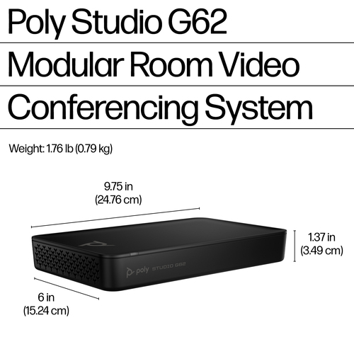 Poly Studio G62 Video Conference Equipment - Large Room Size Supported - Black