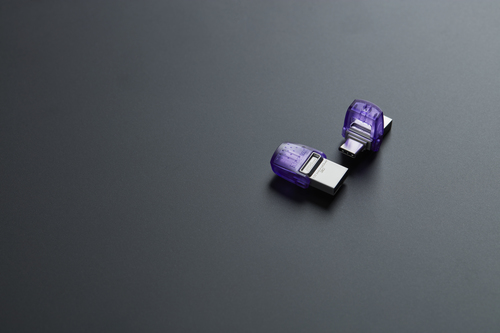 Kingston DataTraveler microDuo 3C DTDUO3CG3 256 GB USB 3.2 (Gen 1) Type C Flash Drive - Purple - 200 MB/s Read Speed
