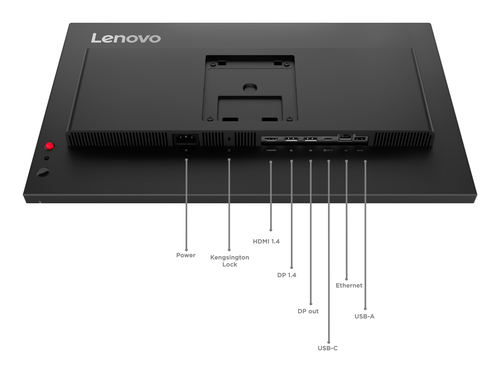 Lenovo ThinkVision T24D-40 24 Zoll Klasse Full HD LED-Monitor - 16:9 Format - Schwarz - 60,5 cm (23,8 Zoll) Viewable - IPS