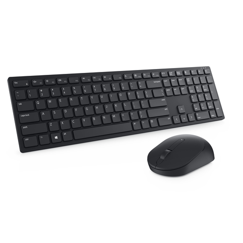 DELL Pro Keyboard and Mouse - KM5221W - UK (QWERTY) - Black. Keyboard form factor: Full-size (100%). Keyboard style: Strai