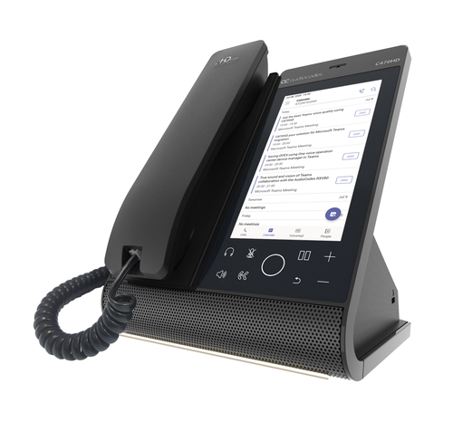 Teams C470HD Total Touch IP-Phone PoE GbE black with integrated BT and Dual Band Wi-Fi
2 Ethernet 10/100/1000 ports, 720x1