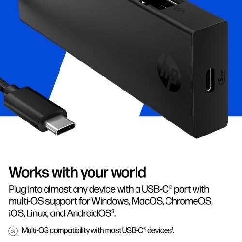 HP Portable USB-C Hub. Country of origin: Vietnam, Compatibility: USB Type-C, HP segment: Business. Windows operating syst