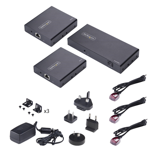 StarTech.com HDMI Extender - Black - 4 x Network (RJ-45) - 4 x HDMI - 70 m Operating Distance