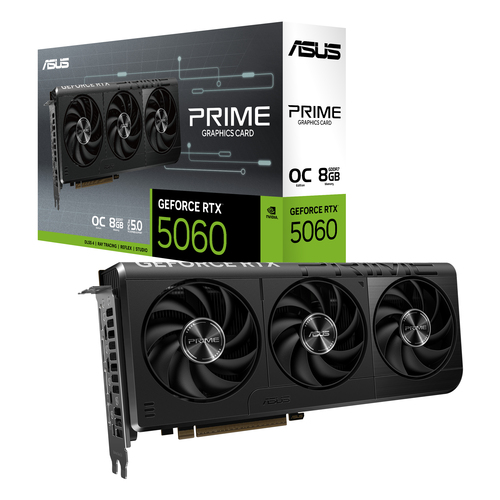 ASUS Prime -RTX5060-O8G. Processeur graphique famille: NVIDIA, Processeur graphique: GeForce RTX 5060. Mémoire carte graph
