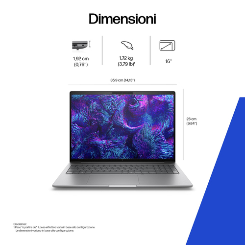 Workstation portatile - HP ZBook 8 G1i 40,6 cm (16") - WUXGA - Intel Core Ultra 7 255H - 32 GB - 1 TB SSD - Intel Chip - 1