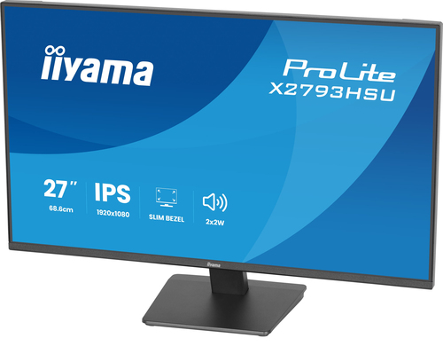 Moniteur LED iiyama ProLite X2793HSU-B1 27" Classe Full HD - 16:9 - Noir mat - 68,6 cm (27") Viewable - Technologie IPS - 
