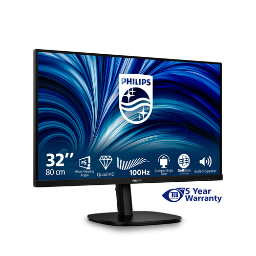 Philips 3000 series 32B2N3500/00. Anzeigegrösse (Diagonal): 80 cm (31.5"), Auflösung: 2560 x 1440 Pixel, HD type: Quad HD,