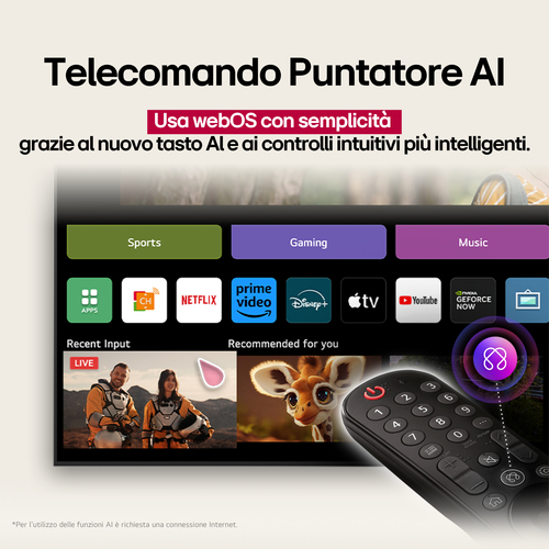 LG QNED AI 55QNED80A6A TV Serie QNED80 55'' 4K, α7 Gen8, HDR10, 20W, 3 HDMI con Game Optimizer, Smart TV WebOS 25. Dimensi