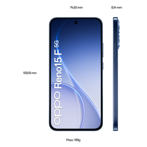 OPPO Reno15 F 5G AI Smartphone, Tripla fotocamera 50+8+2MP, Selfie 50MP, Display 6.57” 120HZ AMOLED FHD+, 6500mAh, RAM 8GB
