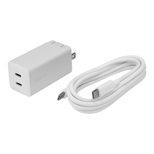 Asus AC65-05 65 W AC Adapter - 1 Pack - Universal Adapter - 2 USB Type-C - 1.50 m Cable - 120 V AC, 230 V AC Input - 5 V D