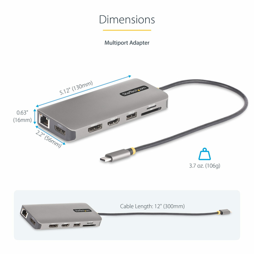 StarTech.com USB 3.2 (Gen 1) Type C Rugged Docking Station for Monitor, Desktop PC, Notebook, Headphone, Card Reader - Cha
