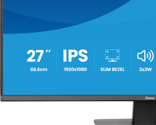 Moniteur LED iiyama ProLite X2793HSU-B1 27" Classe Full HD - 16:9 - Noir mat - 68,6 cm (27") Viewable - Technologie IPS - 