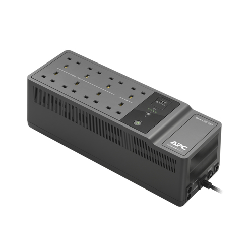 APC Back-UPS, 650VA/400W Floor/Wall Mount, 230V, 8x British BS1363A outlets, USB Type A Port, User Replaceable Battery. UP