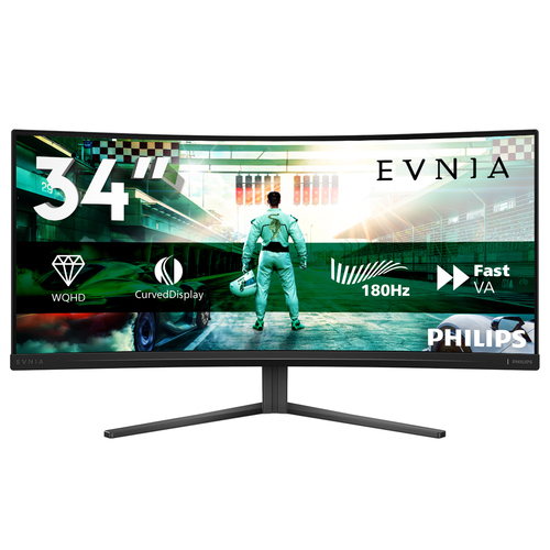 Monitor LED da gioco Evnia 34M2C3500L 863,6 mm (34"") Class WQHD Schermo curvo - 21:9 - Antracite - 86,4 cm (34"") Viewabl