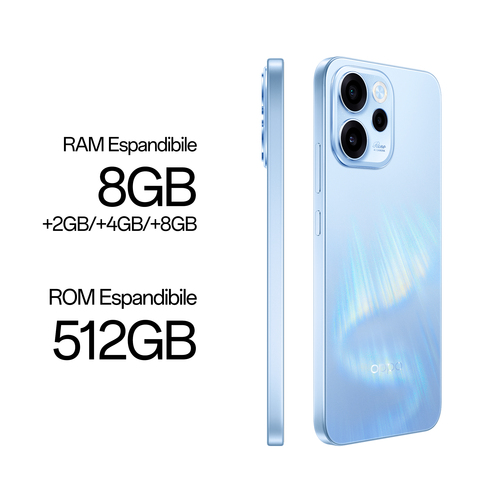 OPPO Reno15 FS 5G AI Smartphone, Tripla fotocamera 50+8+2MP, Selfie 50MP, Display 6.57” 120HZ AMOLED FHD+, 6500mAh, RAM 8G