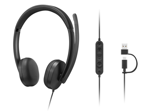 Cuffie Lenovo Cavo Over-the-head Stereo - Nero - Microsoft Teams Certification - Binaural - Supra-aural - 32 Ohm - 20 Hz a