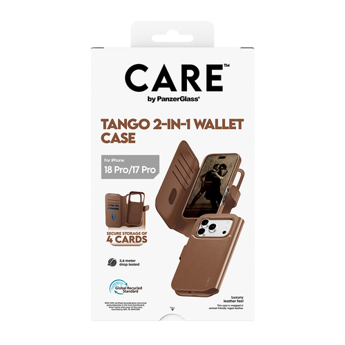 CARE Tango Tasche (Brieftasche) Apple iPhone 17 Pro Smartphone - Braun
