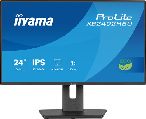 Moniteur LED iiyama ProLite XB2492HSU 24" Classe Full HD - 16:9 - Noir mat - 61 cm (24") Viewable - Technologie IPS - LED 
