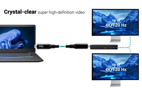 i-tec Thunderbolt 4/USB4 Class Pro Cable 240W with LCD (40 Gbps, 150 cm). Anschluss 1: Männlich, Anschluss 2: Männlich, Ka