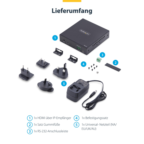 StarTech.com HDMI Receiver over IP-Netzwerk für IH2006 Produktreihe, 4K 60Hz, AVoIP, Treiberlos, HDMI Empfänger für KVM Ex