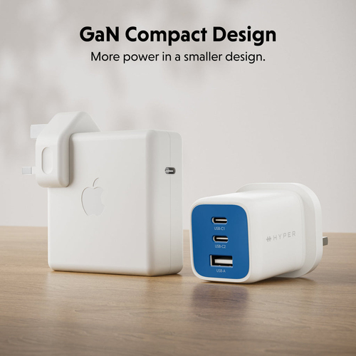 Hyper HyperJuice 65 W AC Adapter - Universal Adapter - For iPhone, iPad Air - Blue
