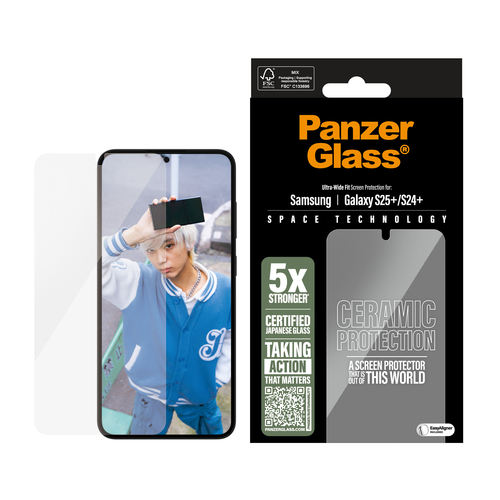 PanzerGlass Ceramic Screen Protector for Galaxy S25+ - For AMOLED Smartphone