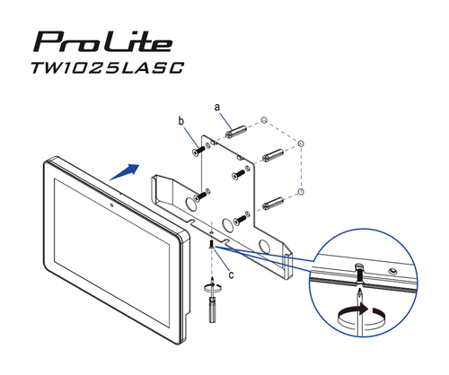 iiyama ProLite TW1025LASC-B3PNR. Bildschirmdiagonale: 25,6 cm (10.1"), Display-Auflösung: 1280 x 800 Pixel, HD-Typ: WXGA, 