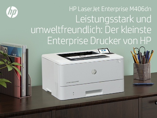 HP LaserJet Enterprise M406dn - Desktop Kabel Laserdrucker - Monochrom - 40 ppm Monodruck - 1200 x 1200 dpi Druckauflösung