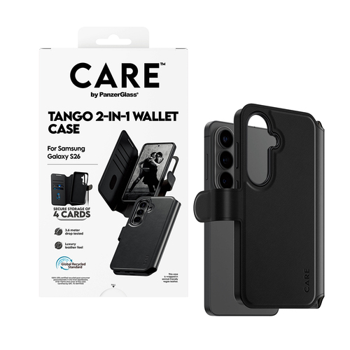 PANZERGLASS CARE TANGO WALLET QI 2-IN-1 SAMS GALAXY S26 BLACK