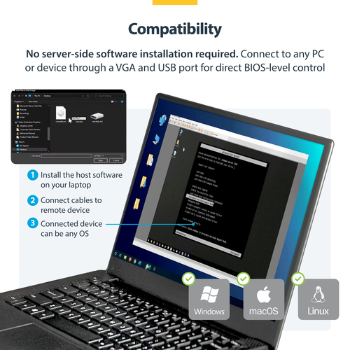 StarTech.com KVM Console - Wired - TAA Compliant - 1 Local User(s) - WUXGA - 1920 x 1200 Maximum Video Resolution - 1 x US