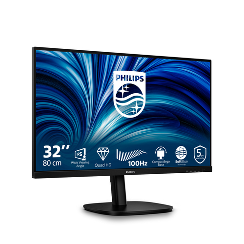 Philips 3000 series 32B2N3500/00. Anzeigegrösse (Diagonal): 80 cm (31.5"), Auflösung: 2560 x 1440 Pixel, HD type: Quad HD,