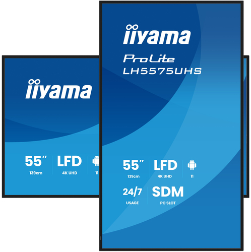 iiyama LH5575UHS-B2AG. Produktdesign: Digital Signage Flachbildschirm. Bildschirmdiagonale: 138,7 cm (54.6"), Bildschirmte