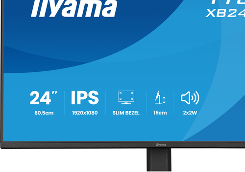 iiyama ProLite XB2491HS-B1 24 Zoll Klasse Full HD LED-Monitor - 16:9 Format - Mattschwarz - 60,5 cm (23,8 Zoll) Viewable -