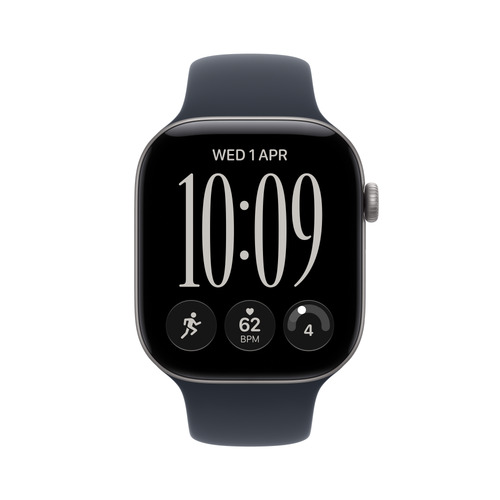 Apple Watch Series 12 GPS + Cellular 46mm Space Grey Aluminium Case with Navy Blue Sport Band - M/L. Display technology: O