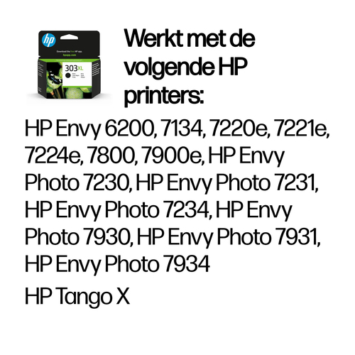 HP 303XL High Yield Black Original Ink Cartridge. Printing colours: Black, Quantity per pack: 1 pc(s), Black ink page yiel