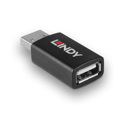 LINDY Datentransferadapter - Anschluss 1: USB A, Stecker - Nickel Anschluss - Golden Kontakt - Schwarz