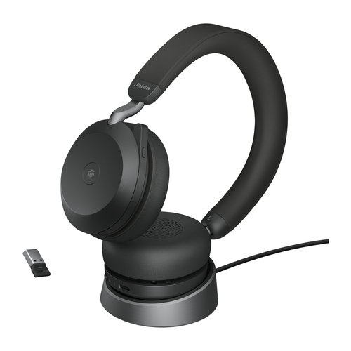 Jabra Evolve2 75 - USB-A MS Teams with Desk Stand - Black. Product type: Headset. Connectivity technology: Wireless, Bluet