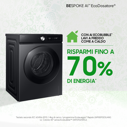 Samsung WD11DG6B85BK. Tipo di carica: Caricamento frontale, Posizionamento dell'apparecchio: Libera installazione, Colore 