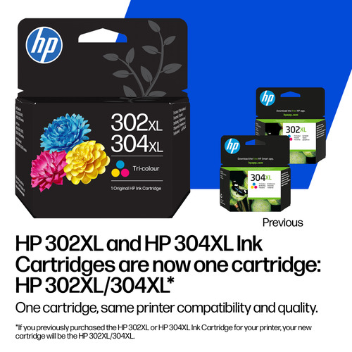 Cartouche jet d'encre D'origine HP 302/304 Jet d'encre - Tricolore, Noir - Combo pack - 2 Paquet