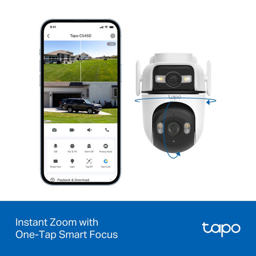 TP-Link Tapo Outdoor Dual Lens Pan/Tilt Security Camera. Type: IP security camera, Placement supported: Outdoor, Connectiv