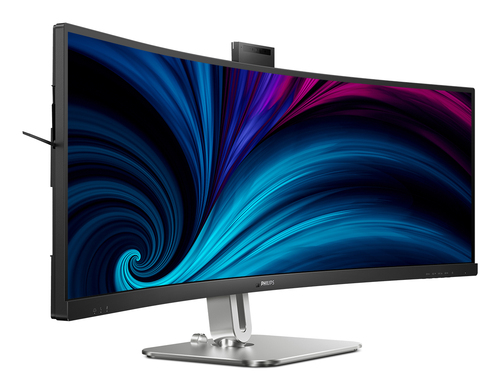 Philips 49B2U5900CH 49 Zoll Klasse Webcam Dual Quad HD (DQHD) Gekrümmter Bildschirm LED-Monitor - 32:9 Format - Schwarz - 