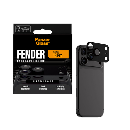 PanzerGlass ® Fender Camera Lens Protector Blackcurrant iPhone 18 Pro. Compatibility: Apple - iPhone 2026 Pro. Dry applica