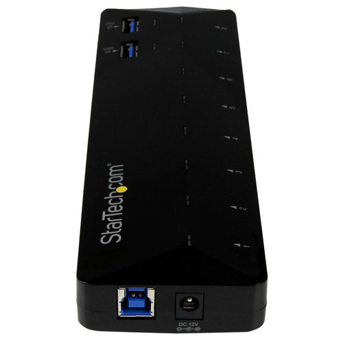 StarTech.com USB Hub - USB 3.0 - External - Black - 10 Total USB Port(s) - 10 USB 3.0 Port(s) - PC