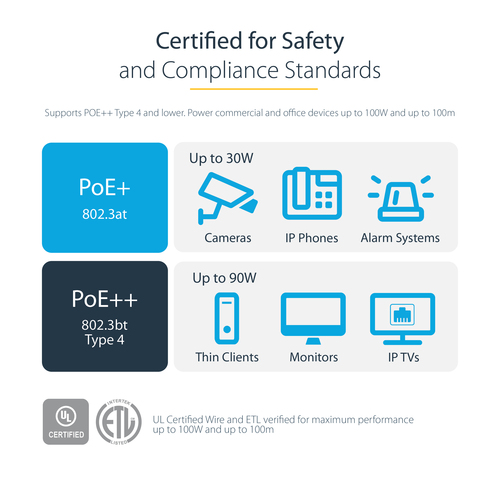 StarTech.com Cavo di Rete Ethernet Cat6a - Cavo Schermato STP da 50cm - Nero - Cable for Dispositivo abilitato per PoE, Co