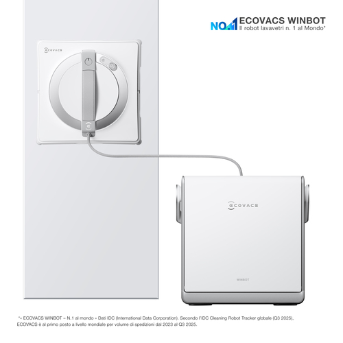 Ecovacs WINBOT W2 PRO OMNI. Principio operativo: Aspirazione, Adatto per: Universale, Colore del prodotto: Bianco. Aliment