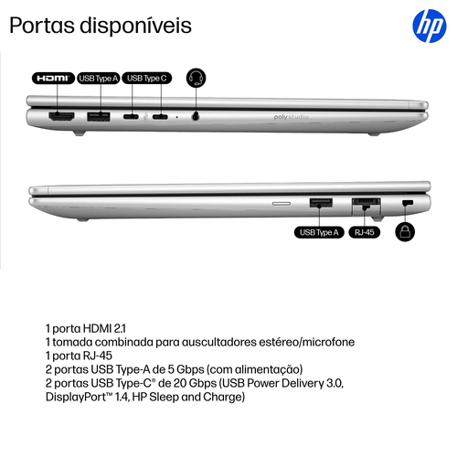 HP ProBook 4 G1i 35,6 cm (14") Notebook - WUXGA - 60 Hz - Intel Core Ultra 7 255U - 16 GB - 512 GB SSD - Intel Chip - 1920