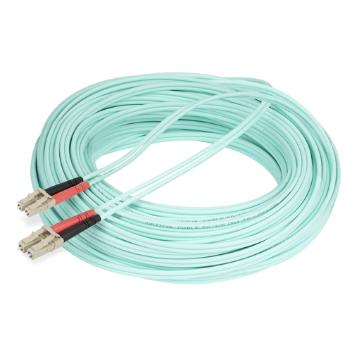 StarTech.com 20m (65ft) LC/UPC to LC/UPC OM4 Multimode Fiber Optic Cable, 50/125µm, 100G, Low Insertion Loss, LSZH Fiber J