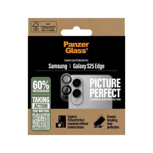PanzerGlass ® PicturePerfect Camera Lens Protector Samsung S25 Edge. Brand compatibility: Samsung, Compatibility: Samsung 
